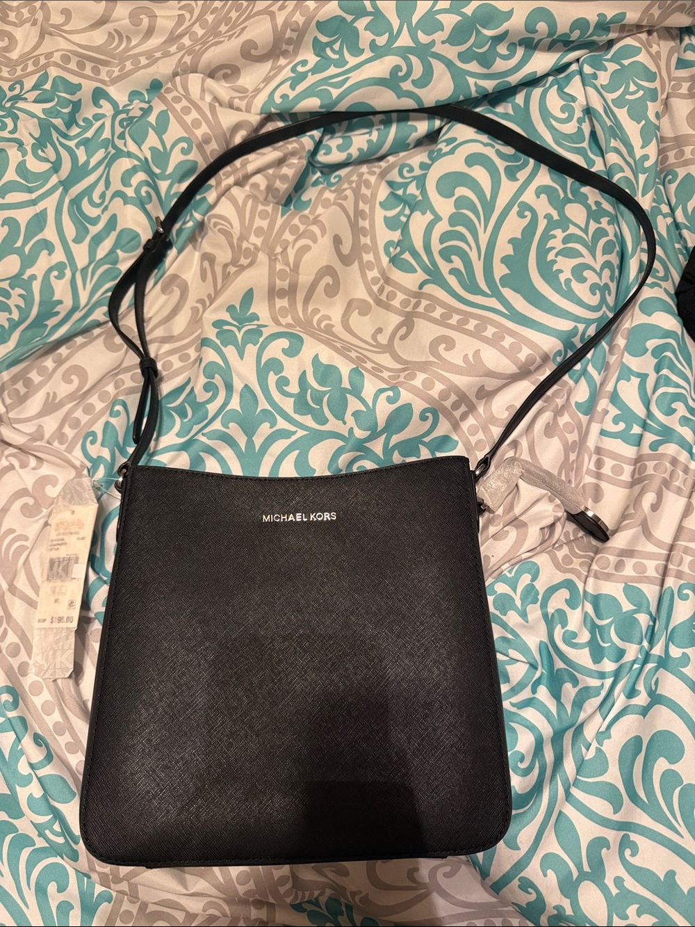 Michael Kors Black Saffiano Crossbody Bag with Adjustable Strap